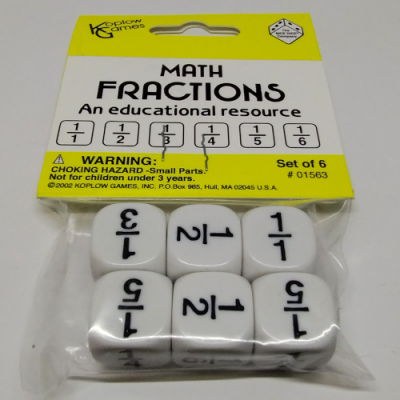 Kit of 6 Math Fractions Dice (1)