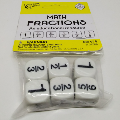 Kit of 6 Math Fractions Dice (2)