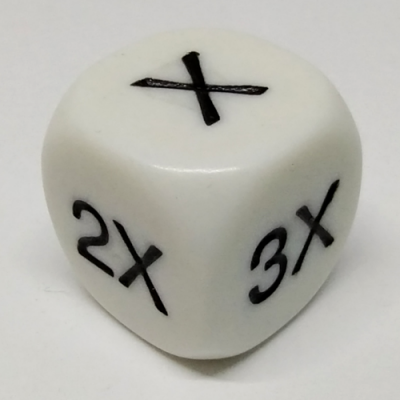 16mm Math Die: Multipliers ⨉, 2⨉, 3⨉