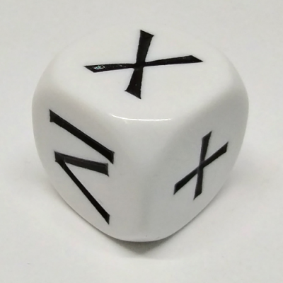 16mm Math Die: 6 Operators ⨉, ÷, +, -, >, ≥