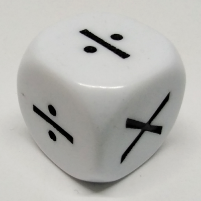 16mm Math Die: 2 Operators ⨉, ÷