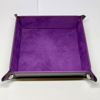 Portable square dice tray - purple