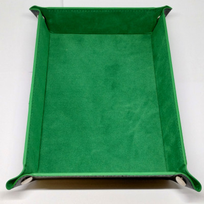 Portable rectangular dice tray - green