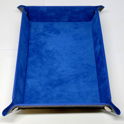 Portable rectangular dice tray - dark blue