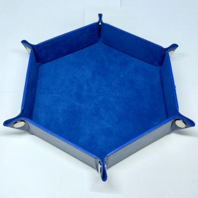 Portable hexagonal dice tray - Blue