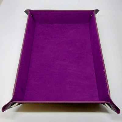 Portable rectangular dice tray - purple