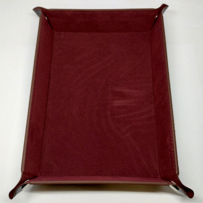 Portable rectangular dice tray - burgundy