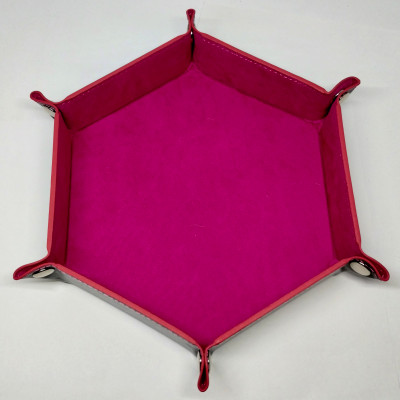 Portable hexagonal dice tray - fuchsia