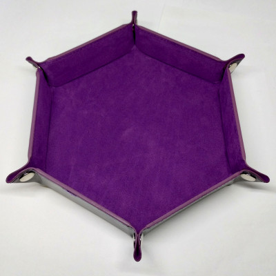 Portable hexagonal dice tray - purple