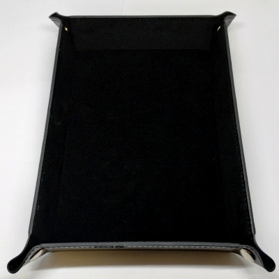 Portable rectangular dice tray - black