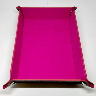 Portable rectangular dice tray - fuchsia