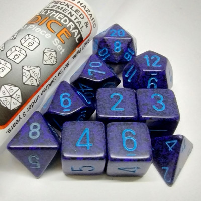 Speckled Polyhedral 10-Die Set - Cobalt