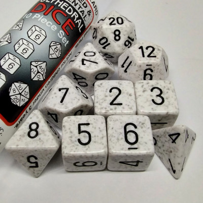 Speckled Polyhedral 10-Die Set - Arctic