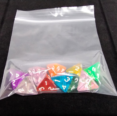 Bag of Fun - 10 translucent d4's - Assorted colours