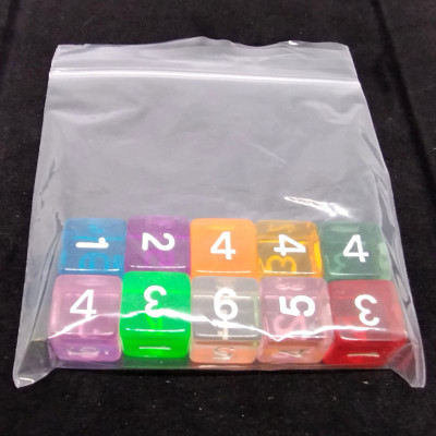 Bag of Fun - 10 translucent d6's - Assorted colours