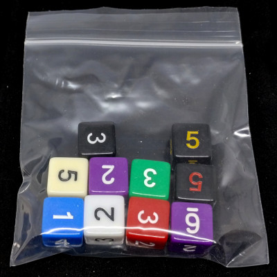 Bag of Fun - 10 opaque d6's - Assorted colours