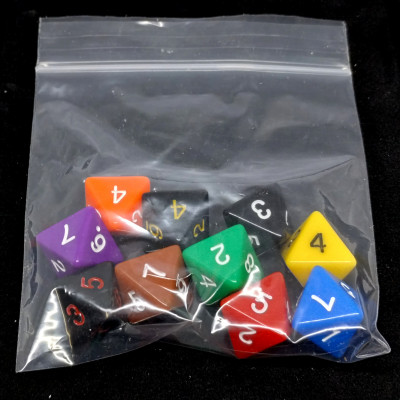 Bag of Fun - 10 opaque d8's - Assorted colours