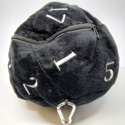 Mega dice bag - d20 plush - black