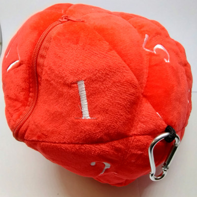 Mega dice bag - d20 plush - red