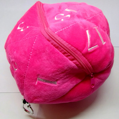 Mega dice bag - d20 plush - pink