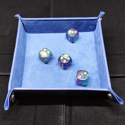 Square mini-dice tray - blue