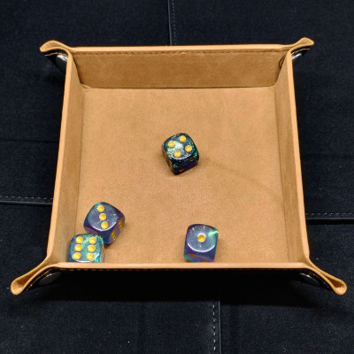 Square mini-dice tray - brown