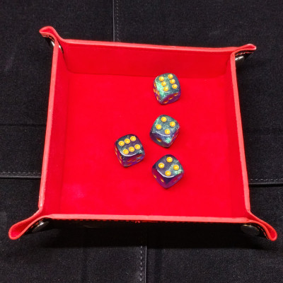 Square mini-dice tray - red