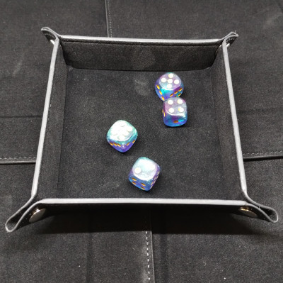 Square mini-dice tray - black