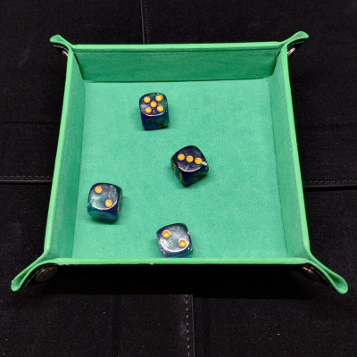 Square mini-dice tray - green