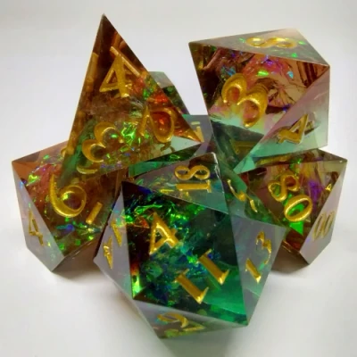 Shimmering plasma - green / orange in a bottle with screw-cap