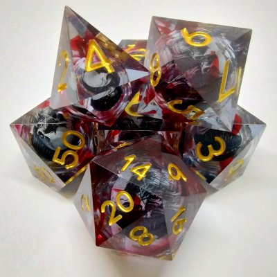 Death's Head Dice: red in a bottle with screw-cap