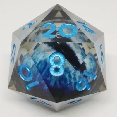 Large d20 (35mm): Blue Dragon Eye