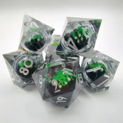 Beholder Dice Kit - Smoke with green Beholder