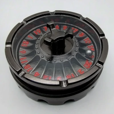 Dice Spinner: d20 Roulette - black with red numbers