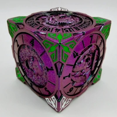 Cube of Chaos - Chromatic Green & Purple in Black Box