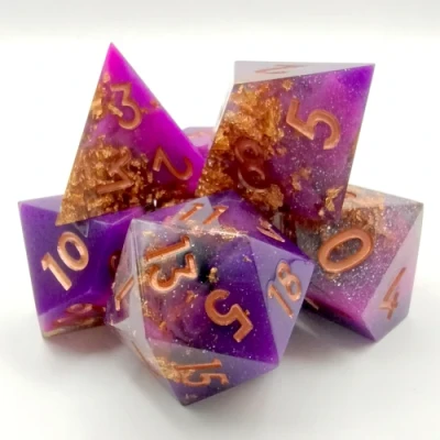 Alchemical Ore - purple with copper numbers in a plastic bottle with screw-cap