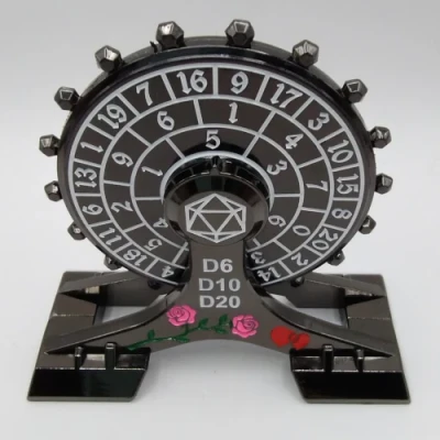 Single-handed Spinner: black with white numbers in a black box