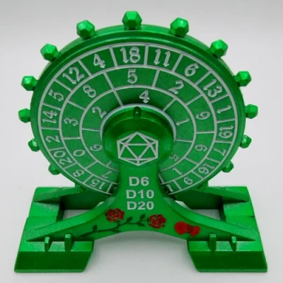 Single-handed Spinner: green in a black box