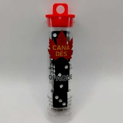 Tube of 5 six-sided dice - 16mm - black with white pips