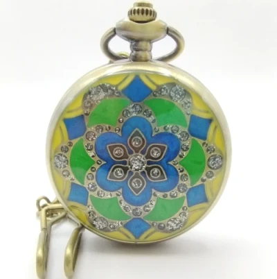 Metal pocket dice case with polyhedral mini-kit: spring ancestral diamonds in a black suedecloth pouch