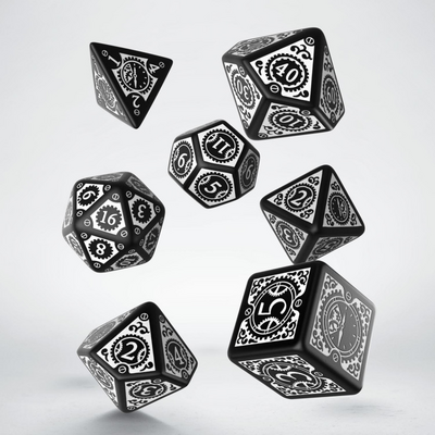 Steampunk clockwork Black & white dice