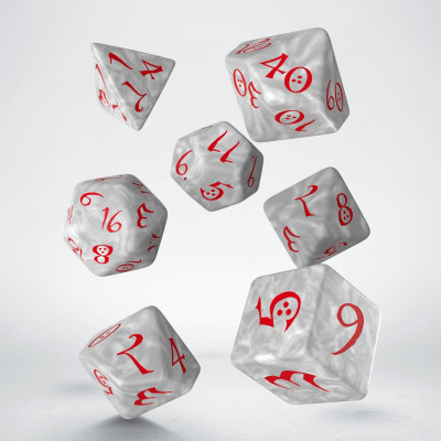 Classic RPG Pearl & red Dice Set